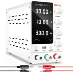 SMARTGIFT 0-30v/10a Ayarlanabilir Dc Güç Kaynağı Voltaj Regülatörü Geliştirilmiş Model BEYAZ